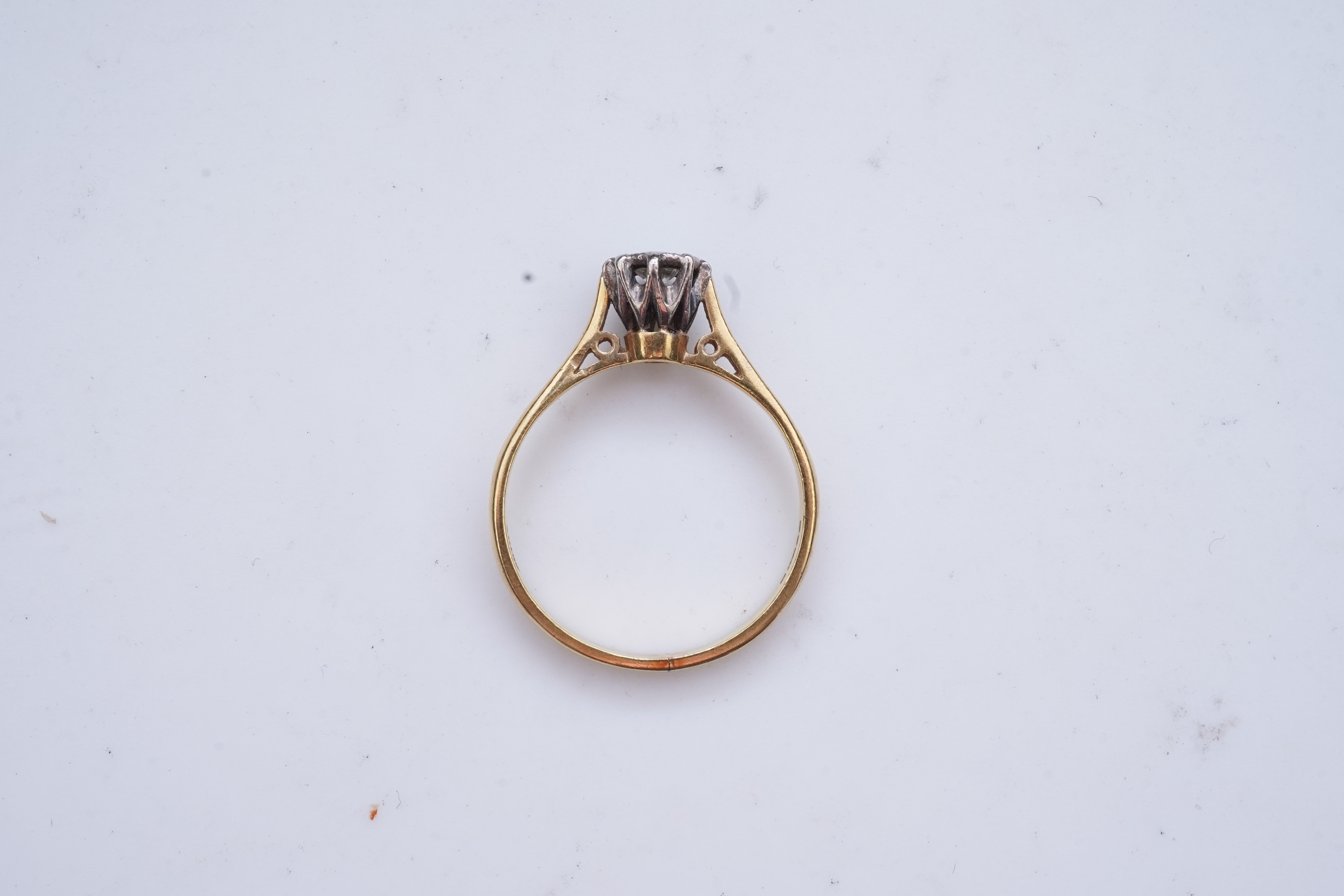 A diamond solitaire ring